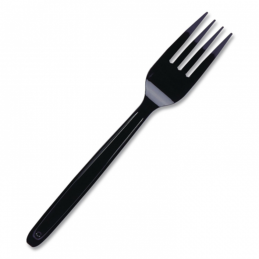 Cutlery for Cutlerease Dispensing System, Mediumweight Fork, Plastic, Black, 960/Box (CEASEFK960BL)