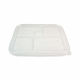 PLA Lids for Fiber Bento Box Containers, 12.1 x 9.8 x 0.8, Clear, Plastic, 300/Carton (TRLCSBB)