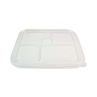 PLA Lids for Fiber Bento Box Containers, 12.1 x 9.8 x 0.8, Clear, Plastic, 300/Carton (TRLCSBB)