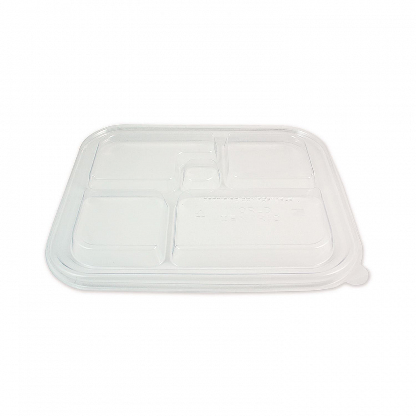 PLA Lids for Fiber Bento Box Containers, 12.1 x 9.8 x 0.8, Clear, Plastic, 300/Carton (TRLCSBB)
