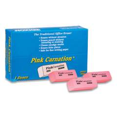 Dixon Pink Carnation Erasers, Medium, Pink,  1 Dozen (500454)