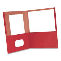 Earthwise by Oxford 100% Recycled Paper Twin-Pocket Portfolio, 100 Sheet Capacity, Letter, Red, 10/Pack (479457)