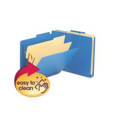 Smead Six-Section Poly Classification Folders, 2 Dividers, Letter Size, Blue, 10/Box (14045)