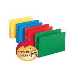 Smead Poly Drop Front File Pockets, 3.5" Expansion, 4 Sections, Legal Size, Assorted, 4/Box (73550)