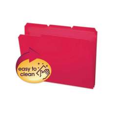 Smead Top Tab Poly Colored File Folders, 1/3-Cut Tabs, Letter Size, Red, 24/Box (10501)