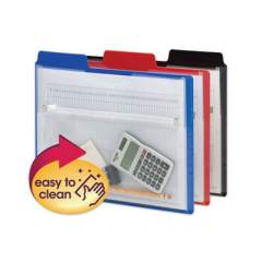 Smead Poly Project Organizer with Zip Pouch, 2-Sections, 1/3-Cut Tab, Letter Size, Assorted Colors, 3/Pack (89614)