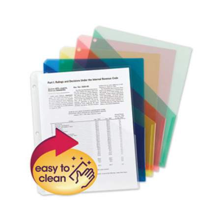 Smead Organized Up Poly Slash Jackets, 2-Sections, Letter Size, Assorted Colors, 5/Pack (89505)