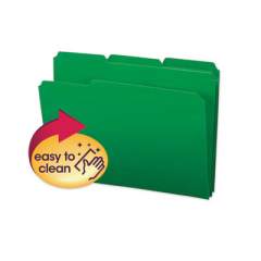Smead Top Tab Poly Colored File Folders, 1/3-Cut Tabs, Letter Size, Green, 24/Box (10502)