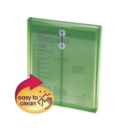 Smead Poly String and Button Interoffice Envelopes, String and Button Closure, 9.75 x 11.63, Transparent Green, 5/Pack (89543)