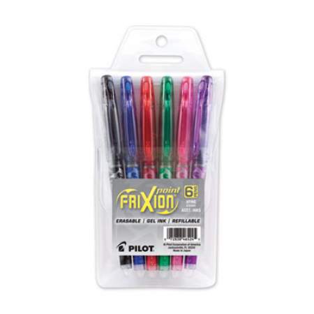 Pilot FriXion Ball Erasable Gel Pen, Stick, Extra-Fine 0.5 mm, Assorted Ink and Barrel Colors, 6/Pack (46524)