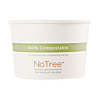 No Tree Paper Bowls, 12 oz, 4.4" Diameter x 2.5" h, Natural, Sugarcane, 500/Carton (BOSU12)