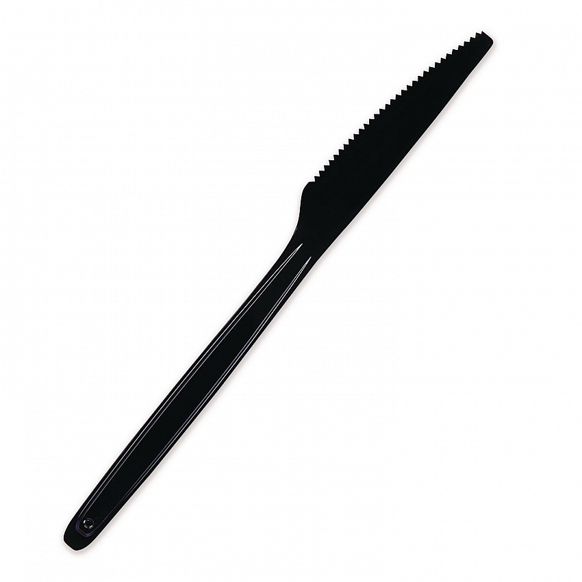 Cutlery for Cutlerease Dispensing System, Mediumweight Knife, Plastic, Black, 960/Box (CEASEKN960BL)