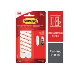 Command Refill Strips, Removable, Holds up to 5 lbs, 0.75  x 3.65, White, 6/Pack (70006903176)