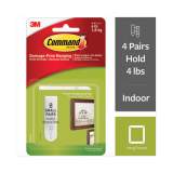 Command Picture Hanging Strips, Removable, Holds up to 4 lbs per Pair,  0.63 x 1.81, White, 8 Pairs/Pack (70006903705)