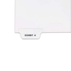 Avery-Style Preprinted Legal Bottom Tab Divider, Exhibit A, Letter, White, 25/PK (11940)