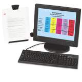 3M Document Holder for Flat Panel Monitors, 35 Sheet Capacity, Plastic, Black/Clear (DH445)
