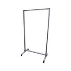 Ghent Acrylic Mobile Divider with Thermometer Access Cutout, 38.5" x 23.75" x 74.19", Clear (CMD7438AT)