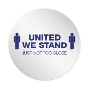 deflecto Personal Spacing Discs, United We Stand, 20" dia, White/Blue, 6/Pack (PSDD20UWS6)