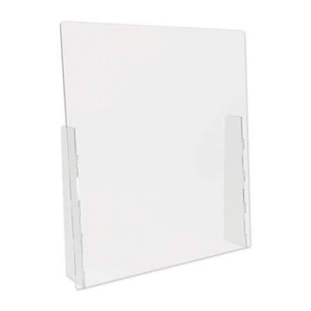 deflecto Counter Top Barrier with Full Shield, 31.75" x 6" x 36", Acrylic, Clear, 2/Carton (PBCTA3136F)