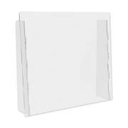 deflecto Counter Top Barrier with Full Shield, 27" x 6" x 23.75", Acrylic, Clear, 2/Carton (PBCTA2724F)