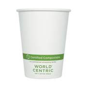 World Centric Paper Hot Cups, 12 oz, White, 1,000/Carton (CUPA12)