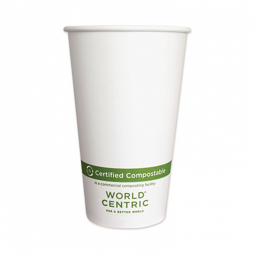 Paper Hot Cups, 16 oz, White, 1,000/Carton (CUPA16)