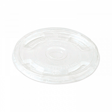 PLA Clear Cold Cup Lids, Flat Lid, Fits 9 oz to 24 oz Cold Cups, Plastic, Clear, 1,000/Carton (CPLCS12)