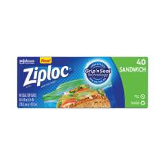Ziploc Resealable Sandwich Bags, 1.2 mil, 6.5" x 5.88", Clear, 480/Carton (315882)