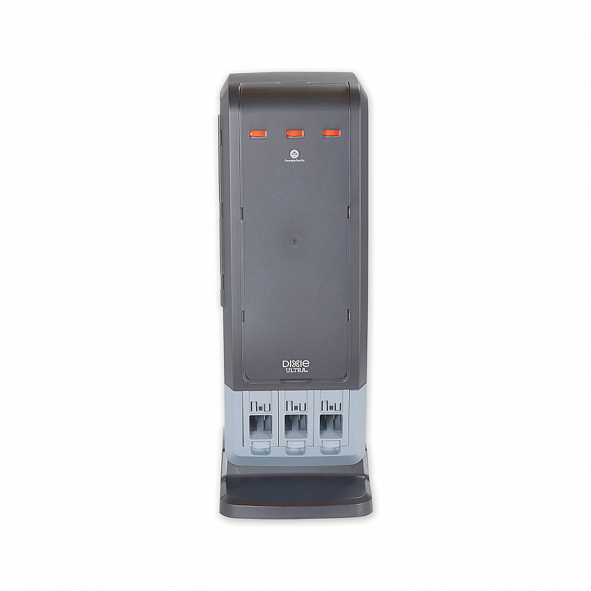 SmartStock Tri-Tower Dispenser, Holds Forks/Knives/Spoons, 13.16 x 16.07 x 31.03, Black/Gray (DUSSTDSP3)