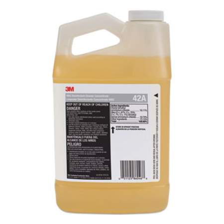 3M MBS Disinfectant Cleaner Concentrate, 0.5 gal Bottle, Unscented, 4/Carton (42A)