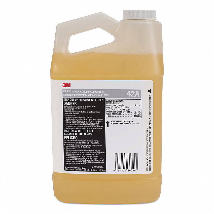 MBS Disinfectant Cleaner Concentrate, 0.5 gal Bottle, Unscented, 4/Carton (42A)