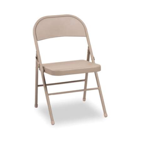 Alera Steel Folding Chair, Supports Up to 300 lb, Tan, 4/Carton (FCMT4T)