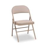 Alera Steel Folding Chair, Padded Vinyl Seat, Supports Up to 300 lb, Tan, 4/Carton (FCPD6T)