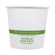 World Centric Paper Bowls, 24 oz, 4.4" Diameter x 4.4"h, White, 500/Carton (BOPA24)
