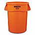 Brute Round Container, 32 gal, Resin, Orange (2119308)