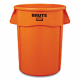 Brute Round Container, 44 gal, Plastic, Orange (2119307)