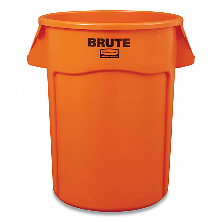Brute Round Container, 44 gal, Plastic, Orange (2119307)