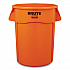 Brute Round Container, 44 gal, Plastic, Orange (2119307)