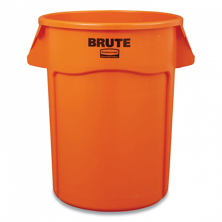 Brute Round Container, 44 gal, Plastic, Orange (2119307)