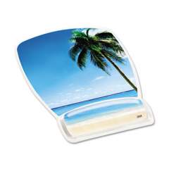3M Fun Design Clear Gel Mouse Pad Wrist Rest, 6 4/5 x 8 3/5 x 3/4, Beach Design (MW308BH)