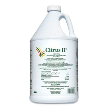 Citrus II Hospital Germicidal Deodorizing Cleaner, Citrus Scented, 1 gal Bottle, 4/Carton (633712928)
