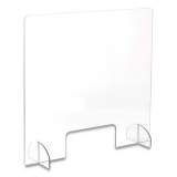 Safco Portable Acrylic Sneeze Guard with Document Pass Through, 30 x 8 x 28, Acrylic, Clear (7500CL)