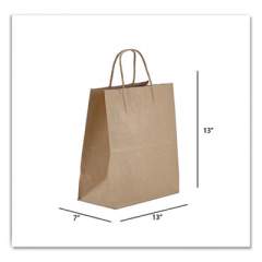 Prime Time Packaging Kraft Paper Bags, Jr. Mart, 13 x 7 x 13, Natural, 250/Carton (NK13713)
