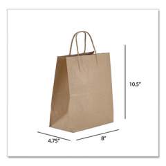 Prime Time Packaging Kraft Paper Bags, Tempo, 8 x 4.75 x 10.5, Natural, 250/Carton (NK8510)
