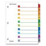 Cardinal OneStep Printable Table of Contents and Dividers, 10-Tab, 1 to 10, 11 x 8.5, White, 1 Set (61018)