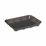 Supermarket Tray, #4D, 8.6 x 6.6 x 1.3, Black, Foam, 400/Carton (51P904D)