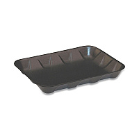 Supermarket Tray, #4D, 8.6 x 6.6 x 1.3, Black, Foam, 400/Carton (51P904D)