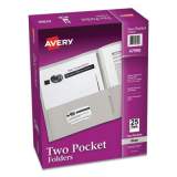 Avery Two-Pocket Folder, 40-Sheet Capacity, 11 x 8.5, Gray, 25/Box (47990)