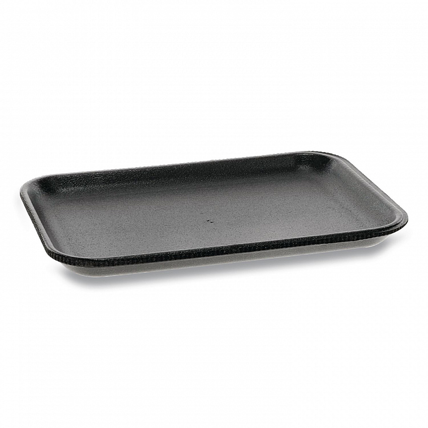 Supermarket Tray, #2, 8.4 x 5.9 x 0.7, Black, Foam, 500/Carton (51P902S)