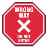 Accuform Slip-Gard Social Distance Floor Signs, 12 x 12, "Wrong Way Do Not Enter", Red, 25/Pack (MFS465ESP)